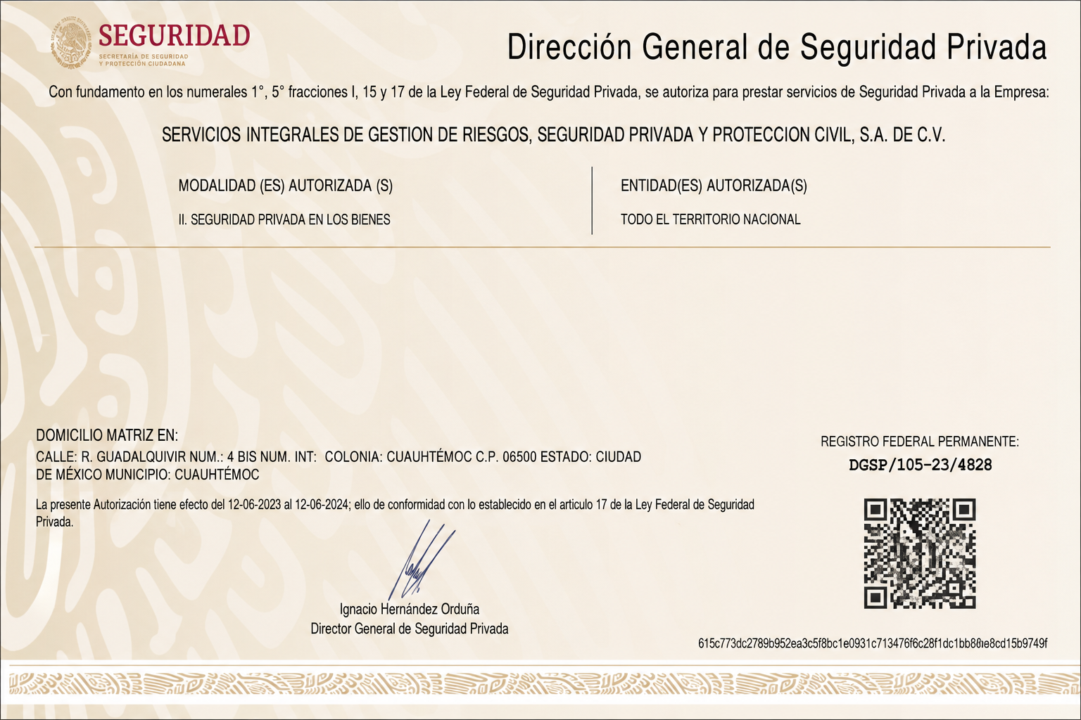 EMPRESA DE SEGURIDAD CERTIFICADA EDOMEX